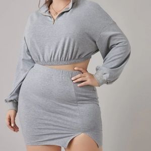 2 piece top and matching skirt